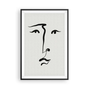 Affisch i svart ram - Porträtt med ett streck - 61x91 cm