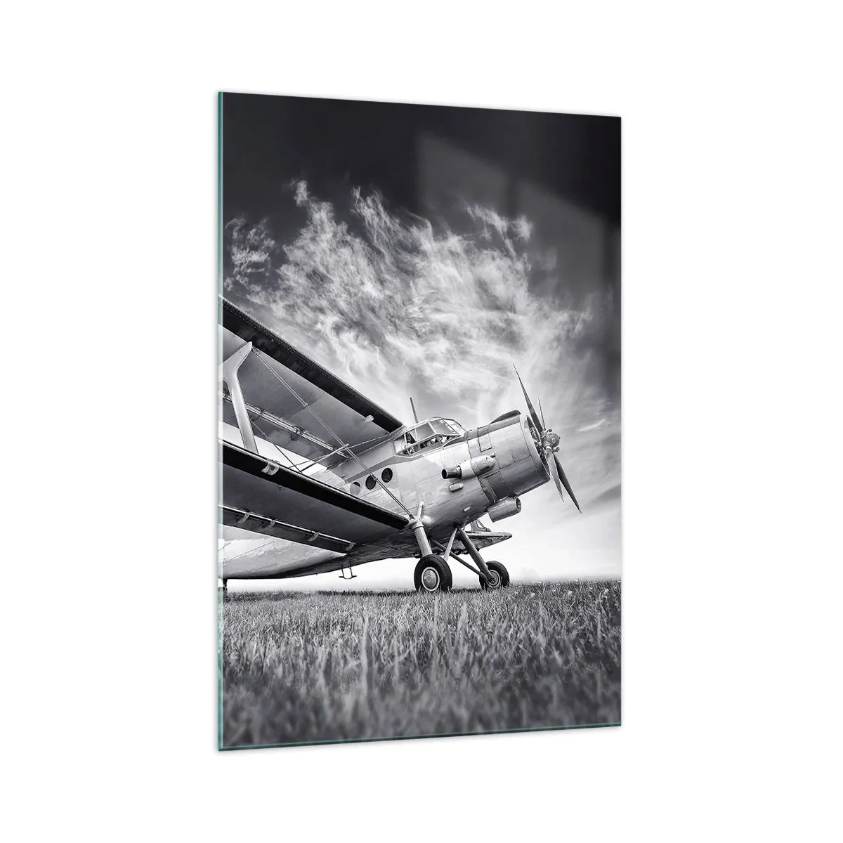 Glastavla - Bild på glas - Bevingad vandrare - 70x100 cm