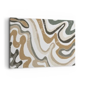 Canvastavla - Bild på duk - Meandrar av jordnära färger - 100x70 cm