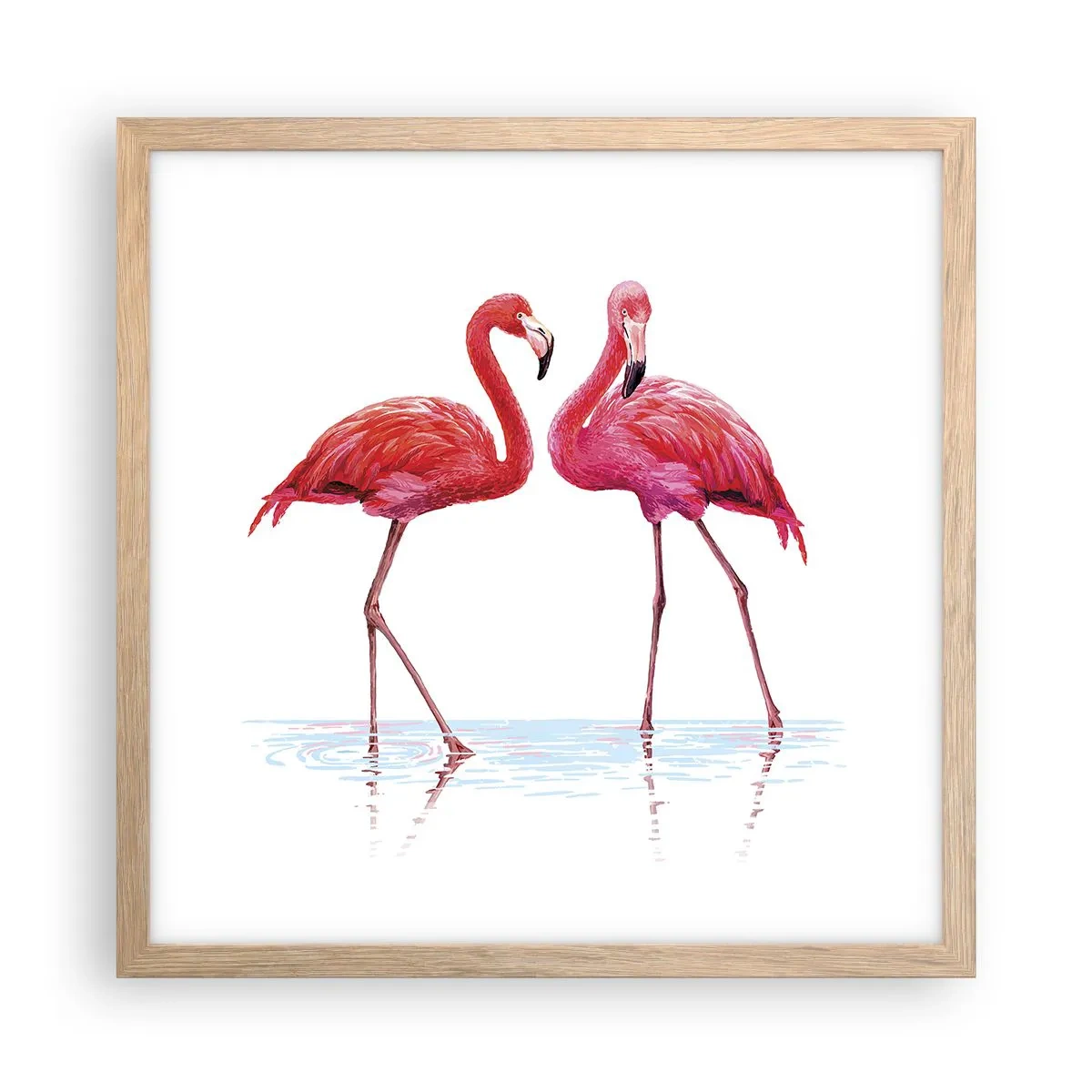 Affisch i ram av ljusek - Rosa rendez-vous - 40x40 cm