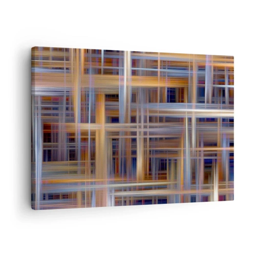 Canvastavla - Bild på duk - Abstrakta geometriska mönster i pastellfärger - 70x50cm - Vävd av ljus - Modern väggdekoration för vardagsrum och sovrum ARTTOR