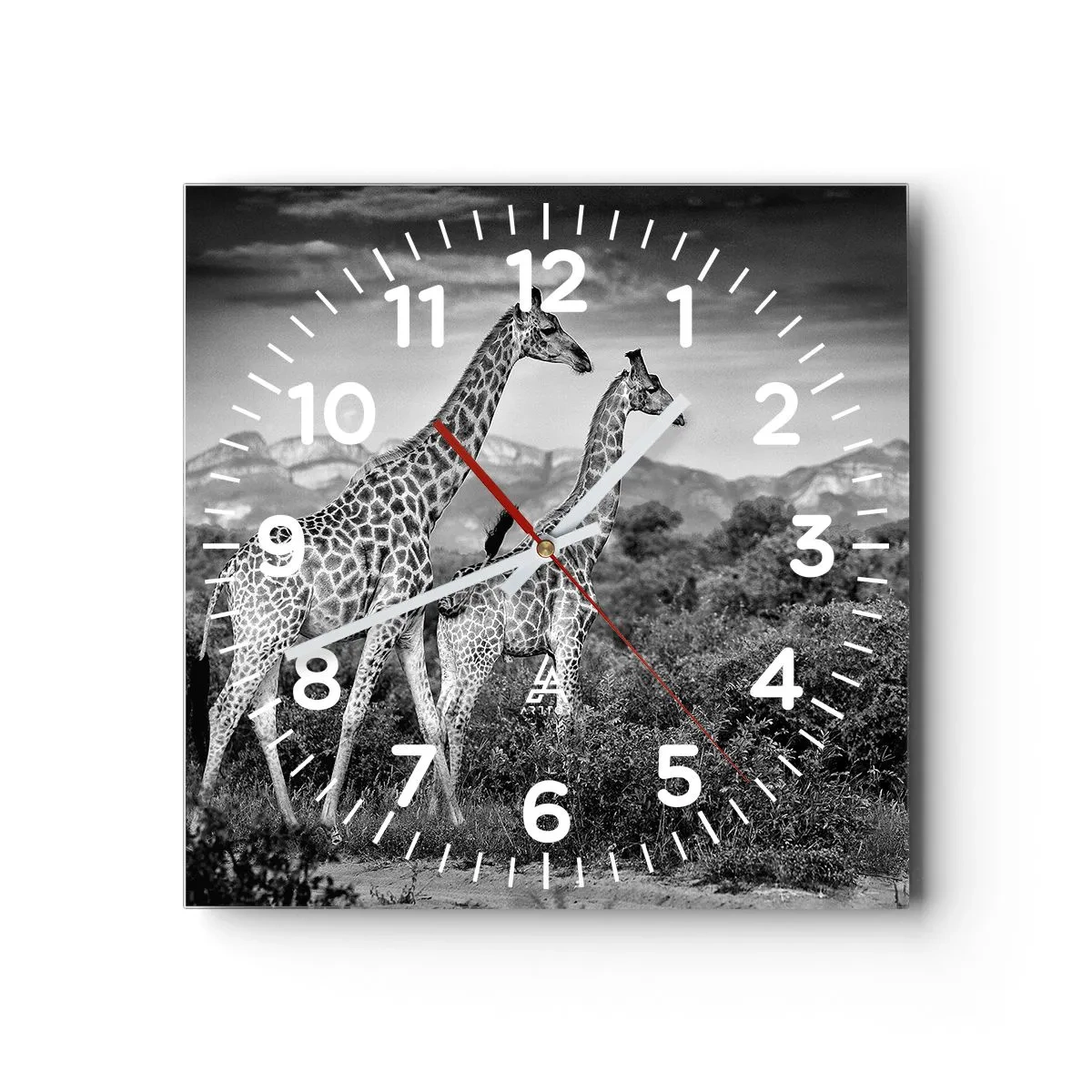 Väggklocka - Klocka på glas - Högre klasser i Afrika - 30x30 cm