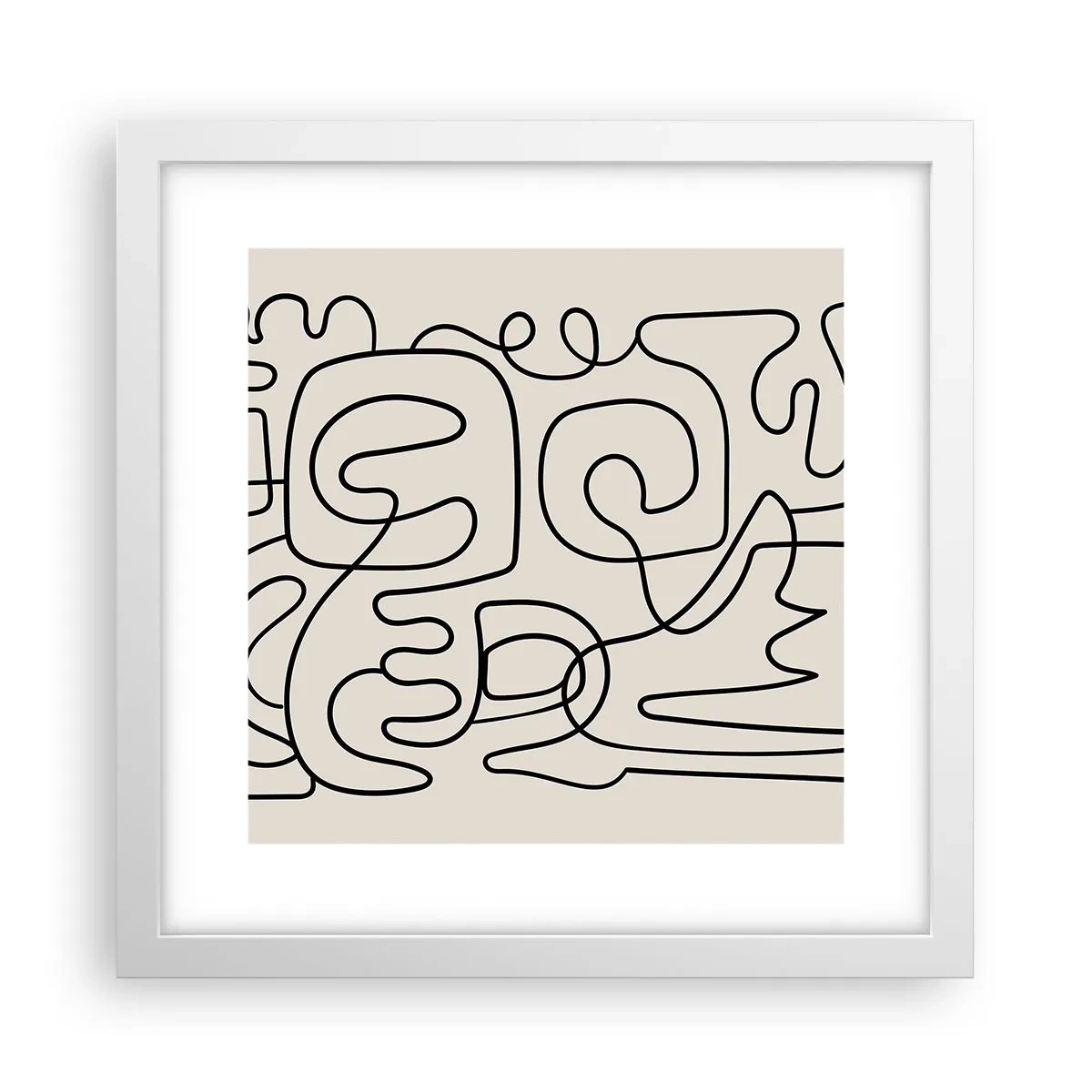 Affisch i vit ram - Följ spåret - 30x30 cm