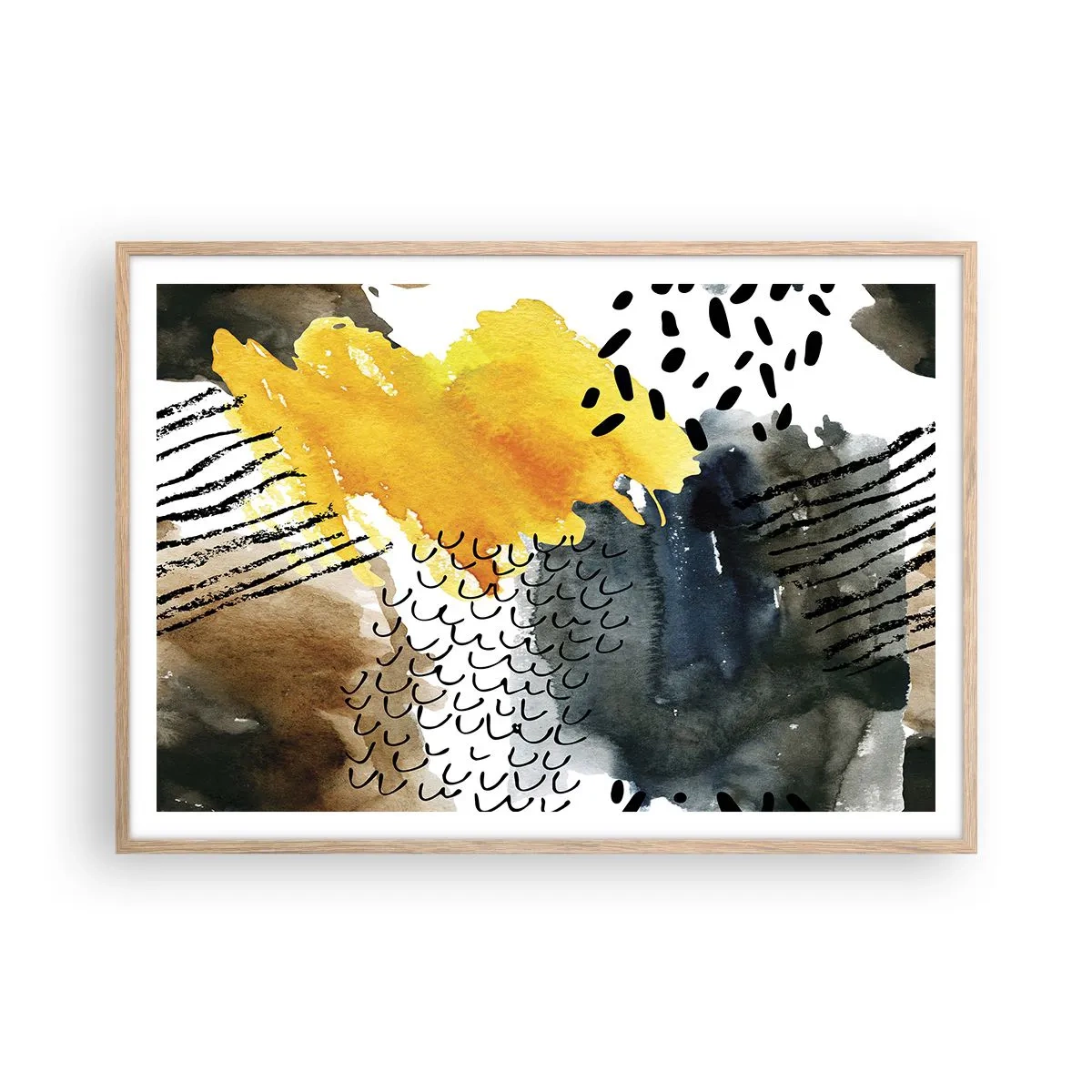 Affisch i ram av ljusek - Elementens möte - 100x70 cm