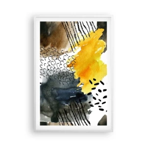 Affisch i vit ram - Elementens möte - 61x91 cm