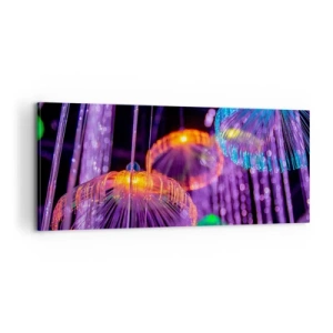 Canvastavla - Bild på duk - Lysande fontän - 100x40 cm