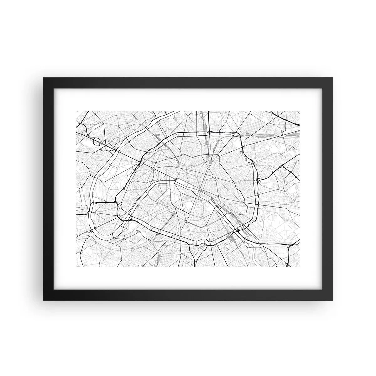 Affisch i svart ram - Paris blomma - 40x30 cm
