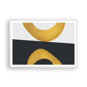 Affisch i vit ram - Öfr det första: guld - 100x70 cm