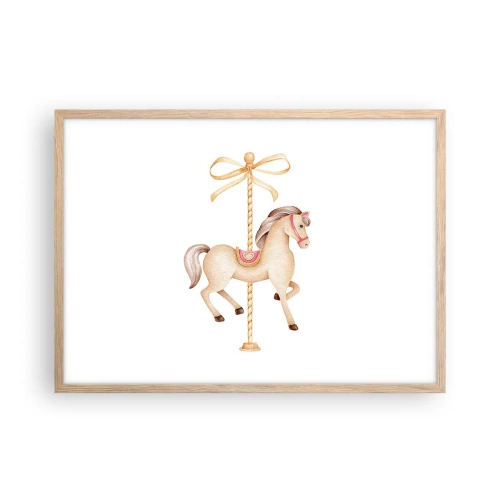 Affisch i ram av ljusek - Med en graciös trav - 70x50 cm