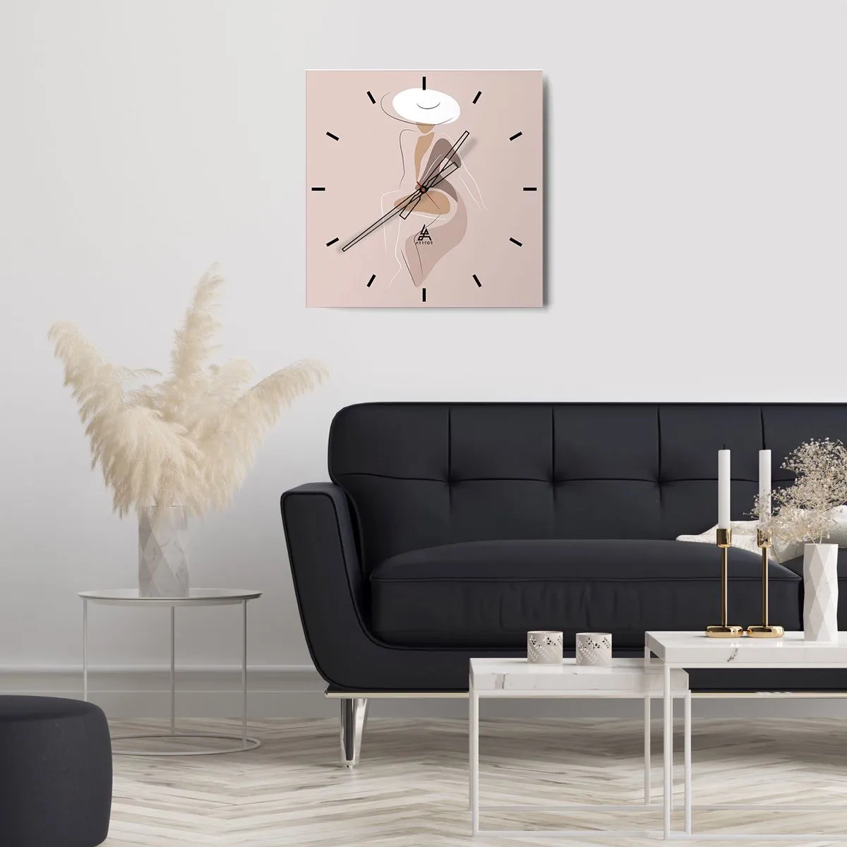 Väggklocka - Klocka på glas - Att vara dam - 30x30 cm