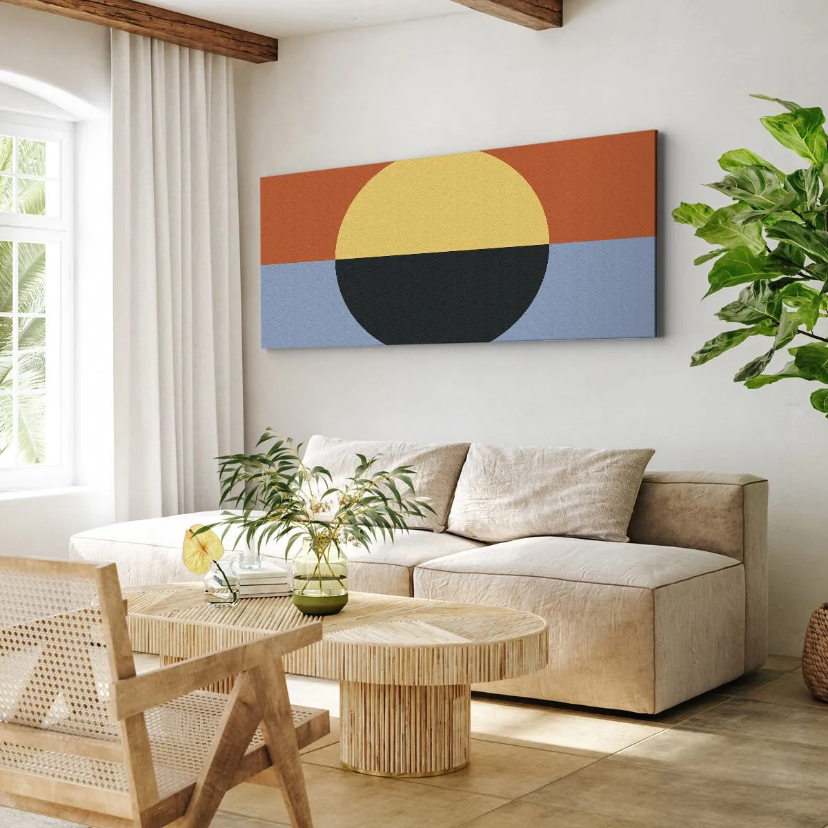 Canvastavla - Bild på duk - Komposition av värme och kyla - 100x40 cm