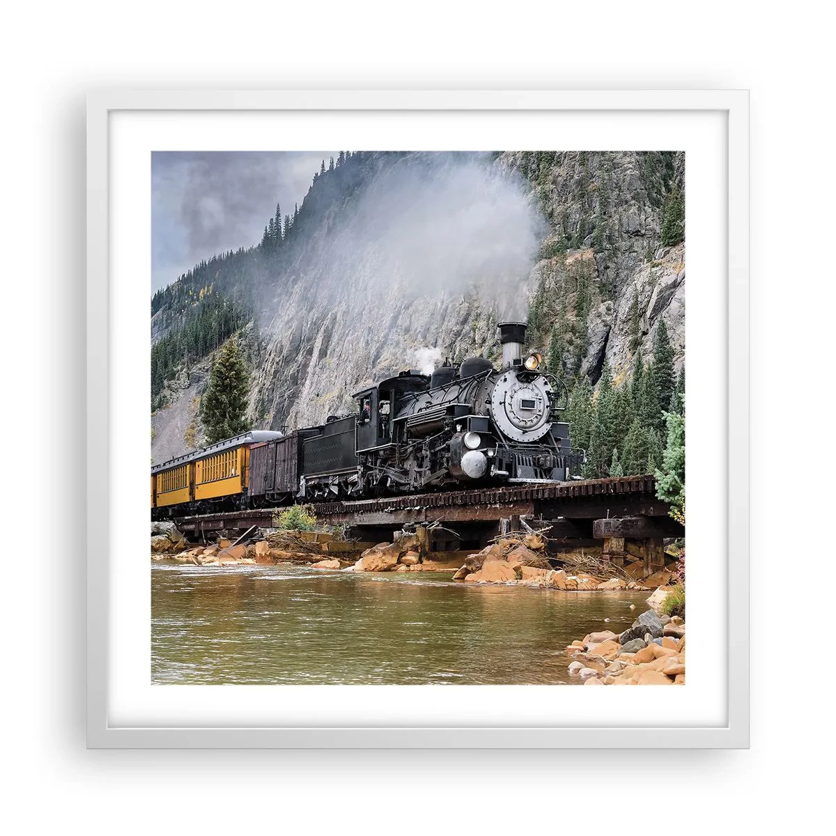 Affisch i vit ram - Vart ska du? Vart? - 50x50 cm