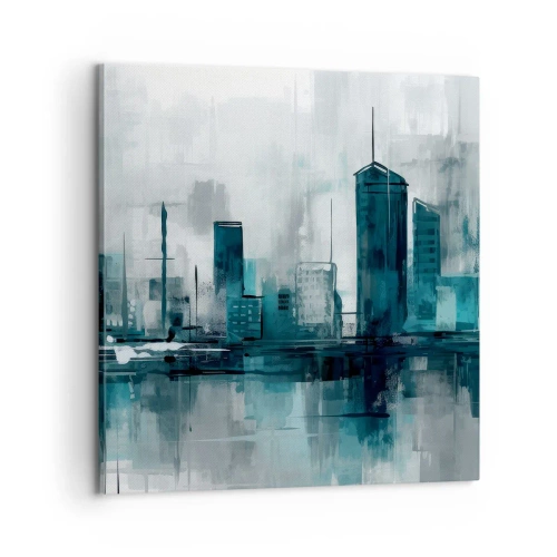 Canvastavla - Bild på duk - Regnfärgad stad - 60x60 cm