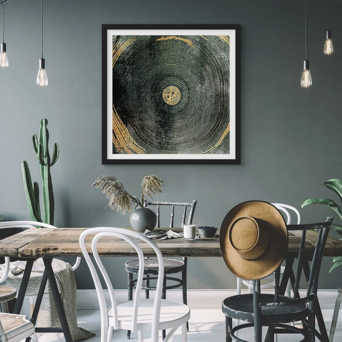 Affisch i svart ram - Förändring och varaktighet - 50x50 cm