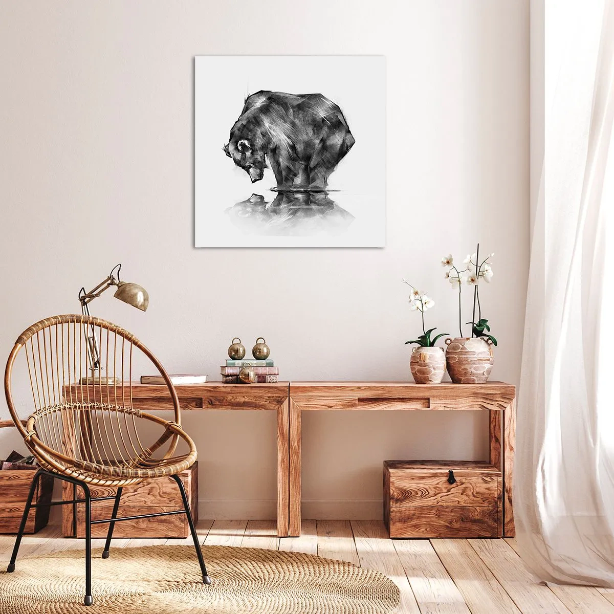 Canvastavla - Bild på duk - Roligt att se någon närstående - 50x50 cm