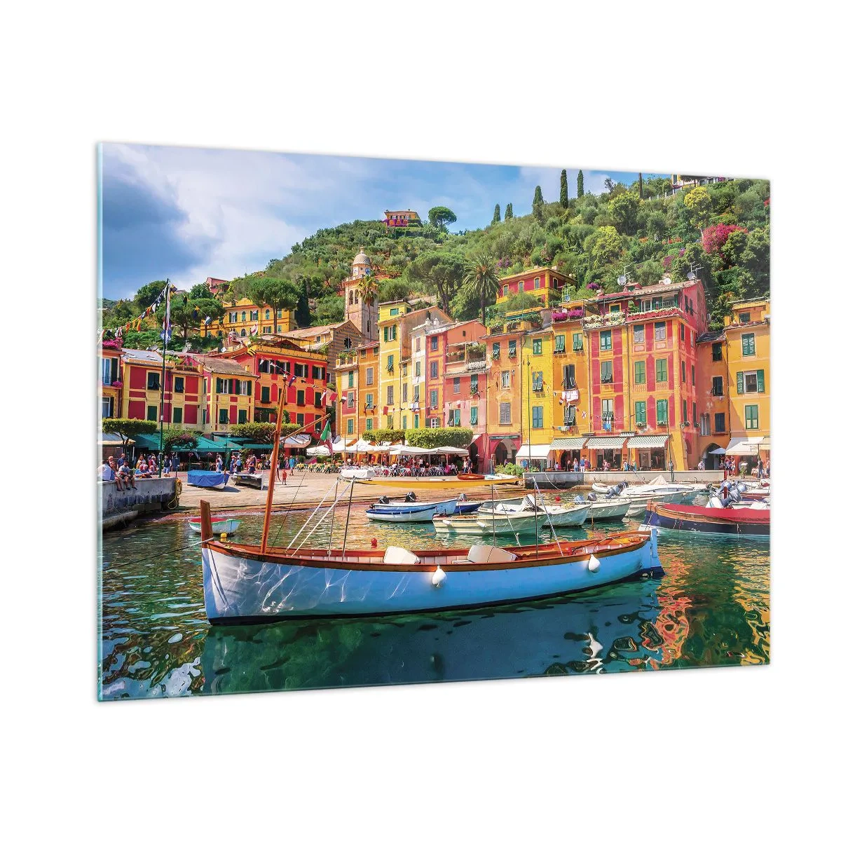 Glastavla - Bild på glas - Italiensk förmiddag - 100x70 cm