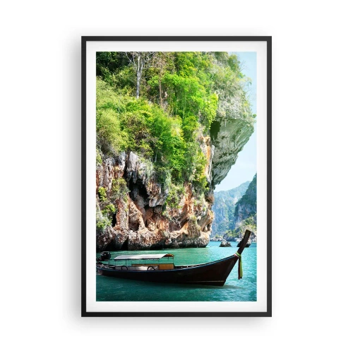 Affisch i svart ram - Inbjudan till exotisk resa - 61x91 cm