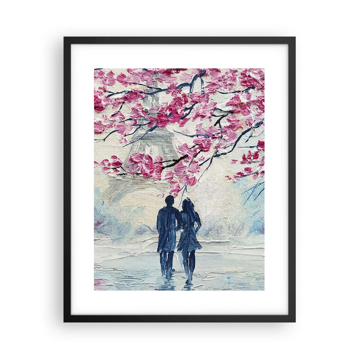 Affisch i svart ram - Romantisk promenad - 40x50 cm
