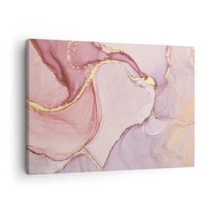 Canvastavla - Bild på duk - Fina abstrakta mönster i nyanser av rosa och guld - 70x50cm - Färgernas smek - Modern väggdekoration för vardagsrum och sovrum ARTTOR
