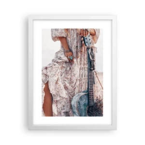 Affisch i vit ram - Flower power på väg - 30x40 cm