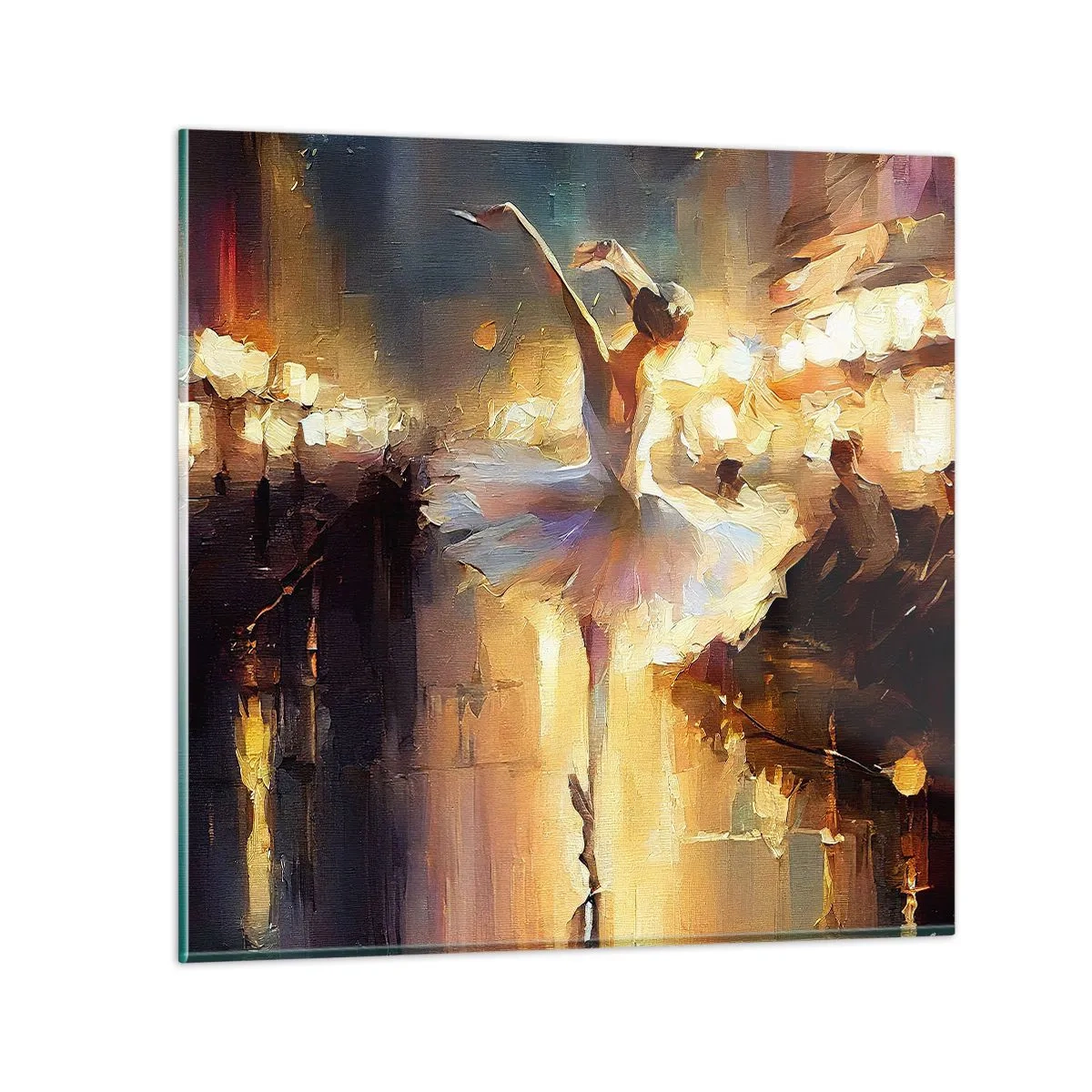 Glastavla - Bild på glas - Ett mirakel på gatan - 40x40 cm