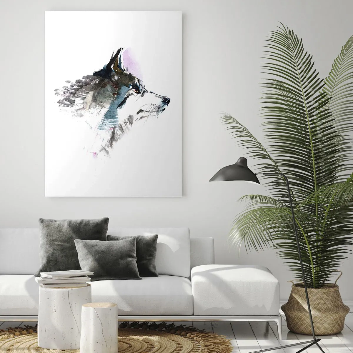 Glastavla - Bild på glas - Vargen är här - 80x120 cm