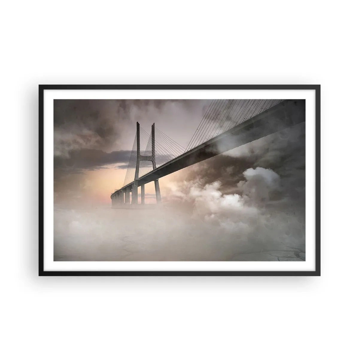 Affisch i svart ram - Vid en flod som inte finns - 91x61 cm
