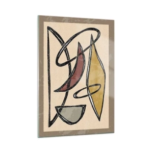 Glastavla - Bild på glas - Komposition - bågar och ovaler - 50x70 cm