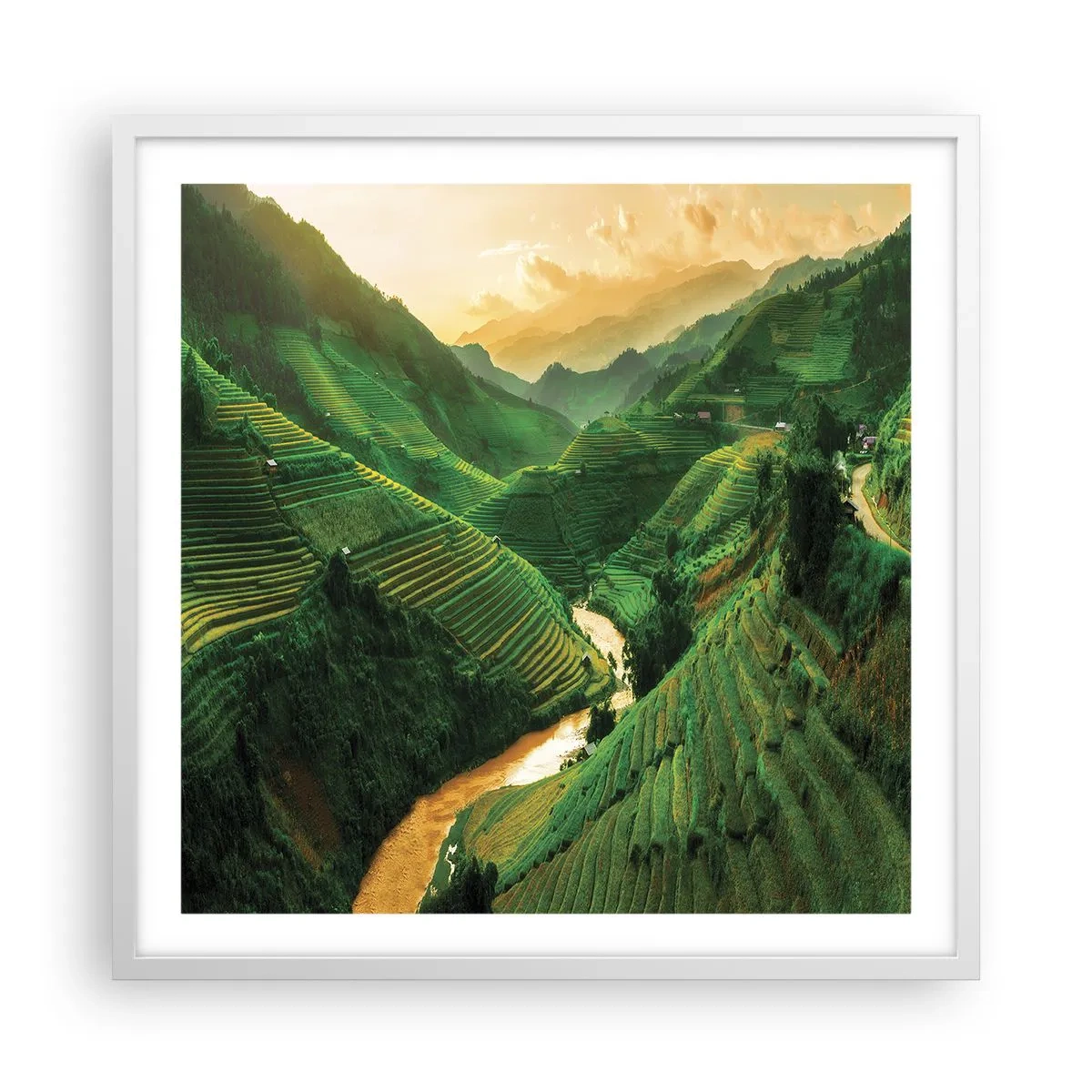 Affisch i vit ram - Vietnamesisk dal - 60x60 cm