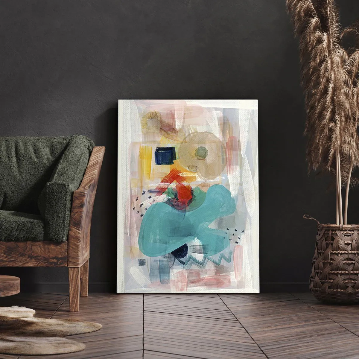 Canvastavla - Bild på duk - Ett färgglatt spel - 80x120 cm