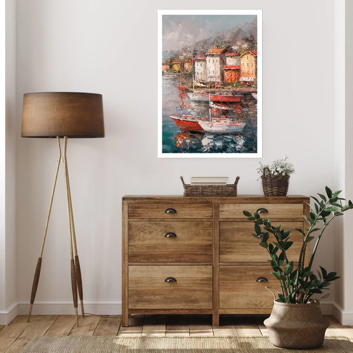 Affisch - Romantisk hamn - 50x70 cm