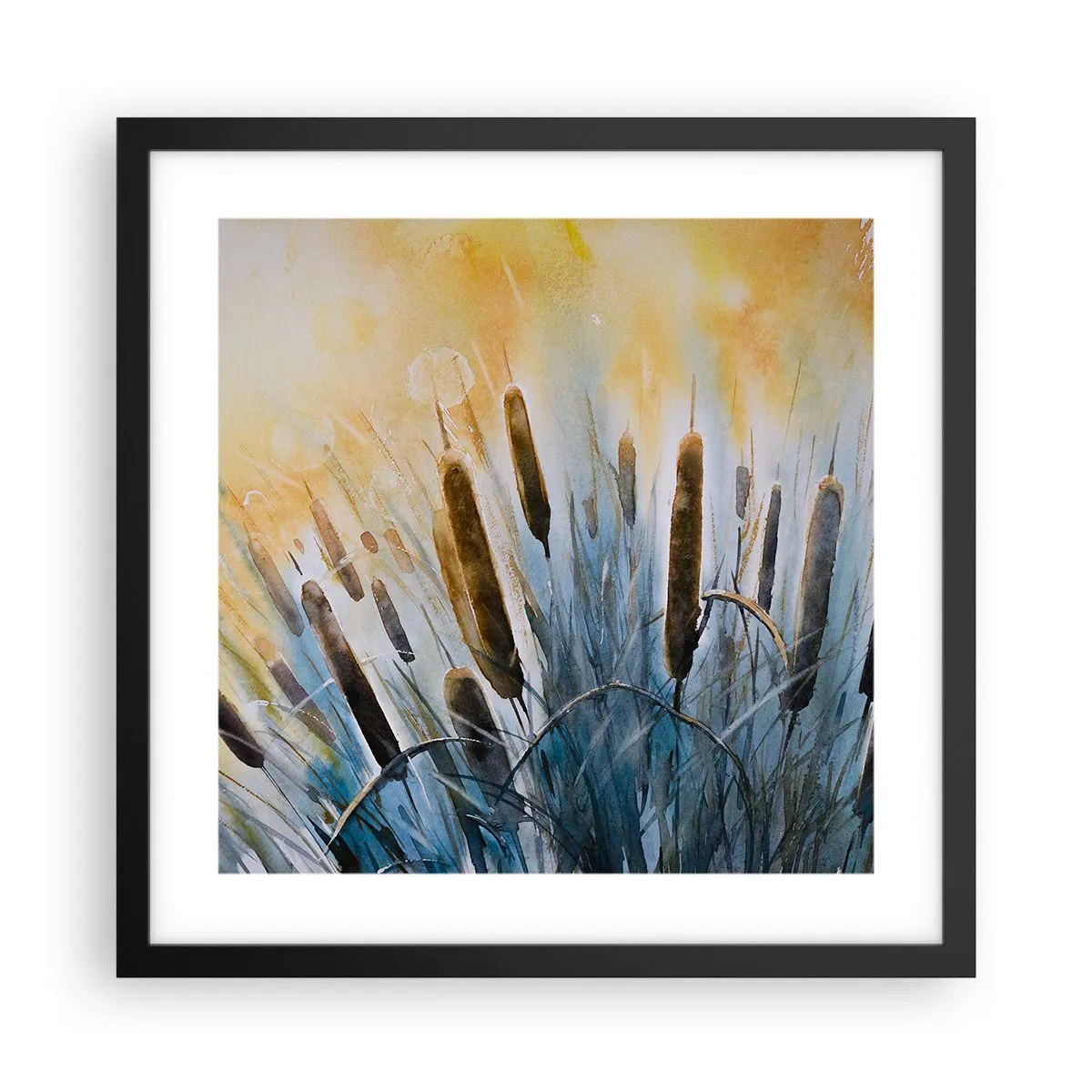 Affisch i svart ram - Vattnets kyla, solens hetta - 40x40 cm