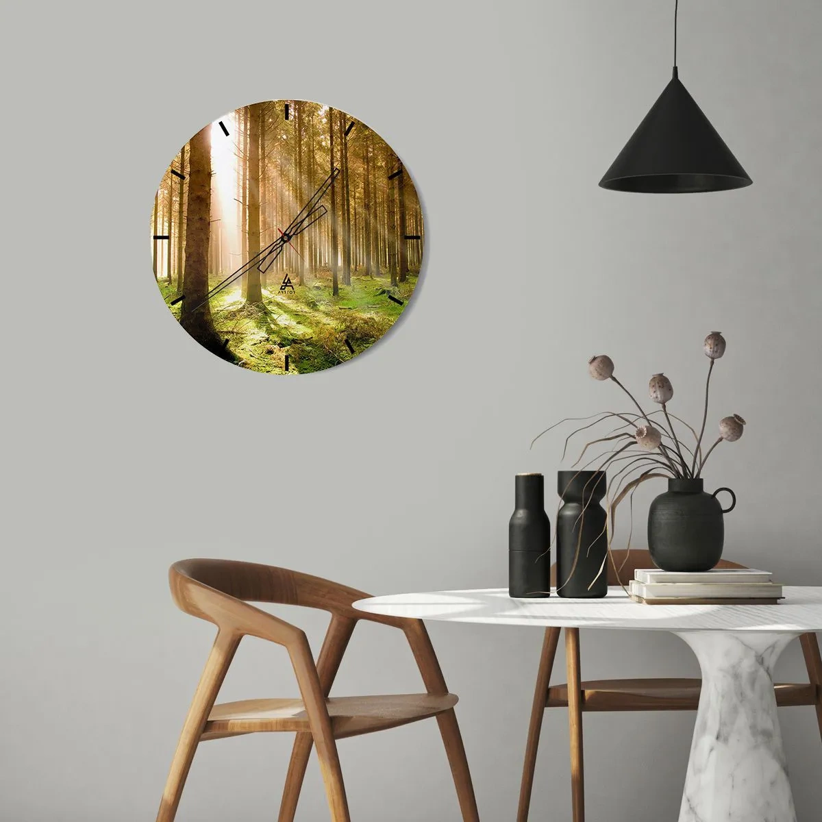 Väggklocka - Klocka på glas - Snart kommer alverna - 30x30 cm