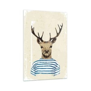 Glastavla - Bild på glas - Ty jag gillar randiga tröjor! - 70x100 cm