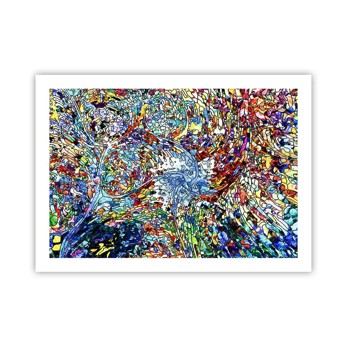 Affisch - Glasmålning - droppar  - 70x50 cm
