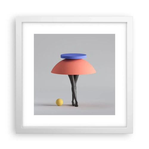 Affisch i vit ram - Surrealistisk komposition - 30x30 cm