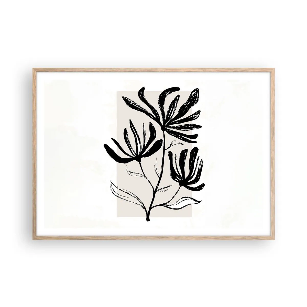 Affisch i ram av ljusek - Skiss för ett herbarium - 100x70 cm