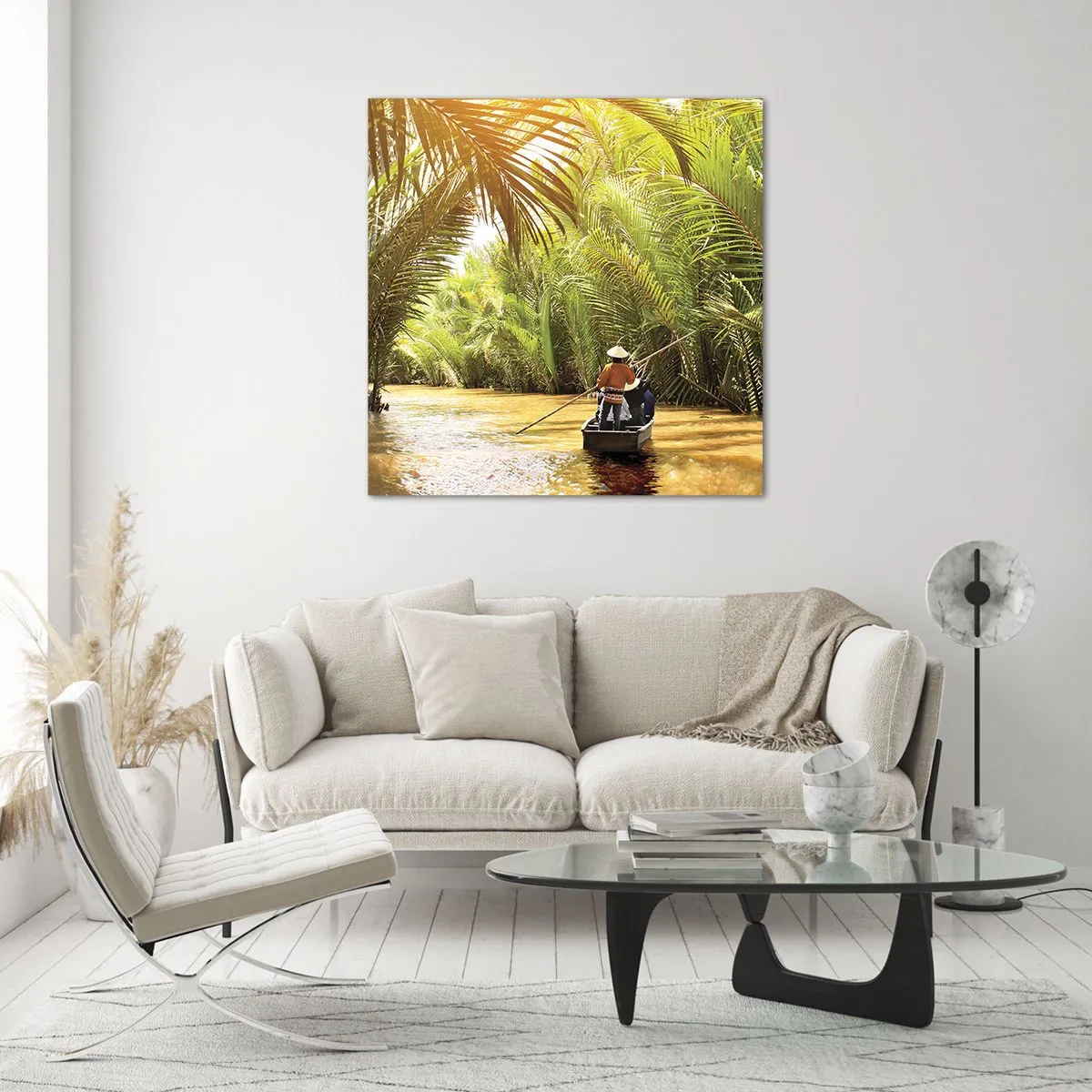 Glastavla - Bild på glas - Genom en palmravin - 30x30 cm