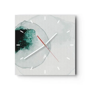 Väggklocka - Klocka på glas - I en droppe vatten - 30x30 cm