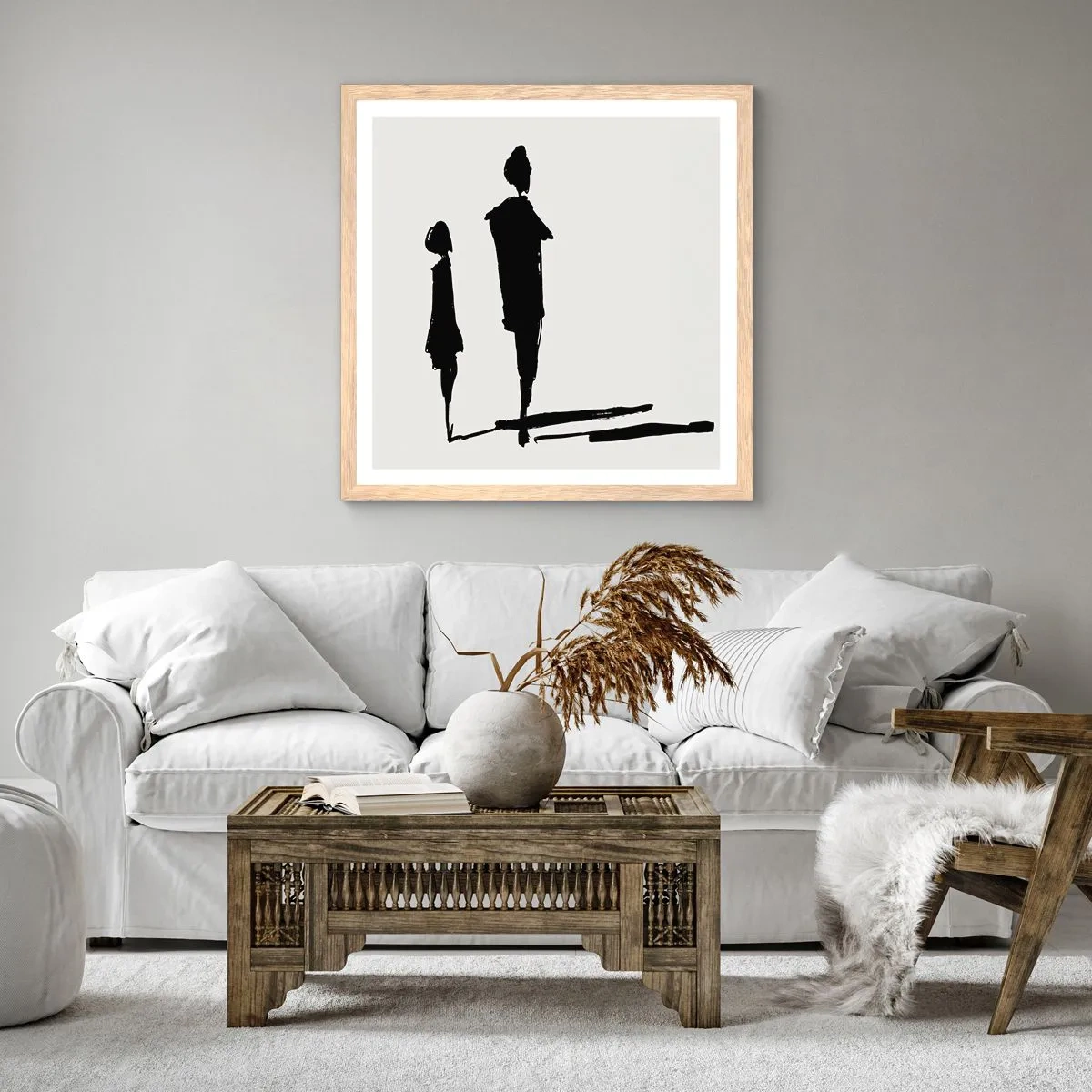 Affisch i ram av ljusek - Säkert tillsammans? - 60x60 cm