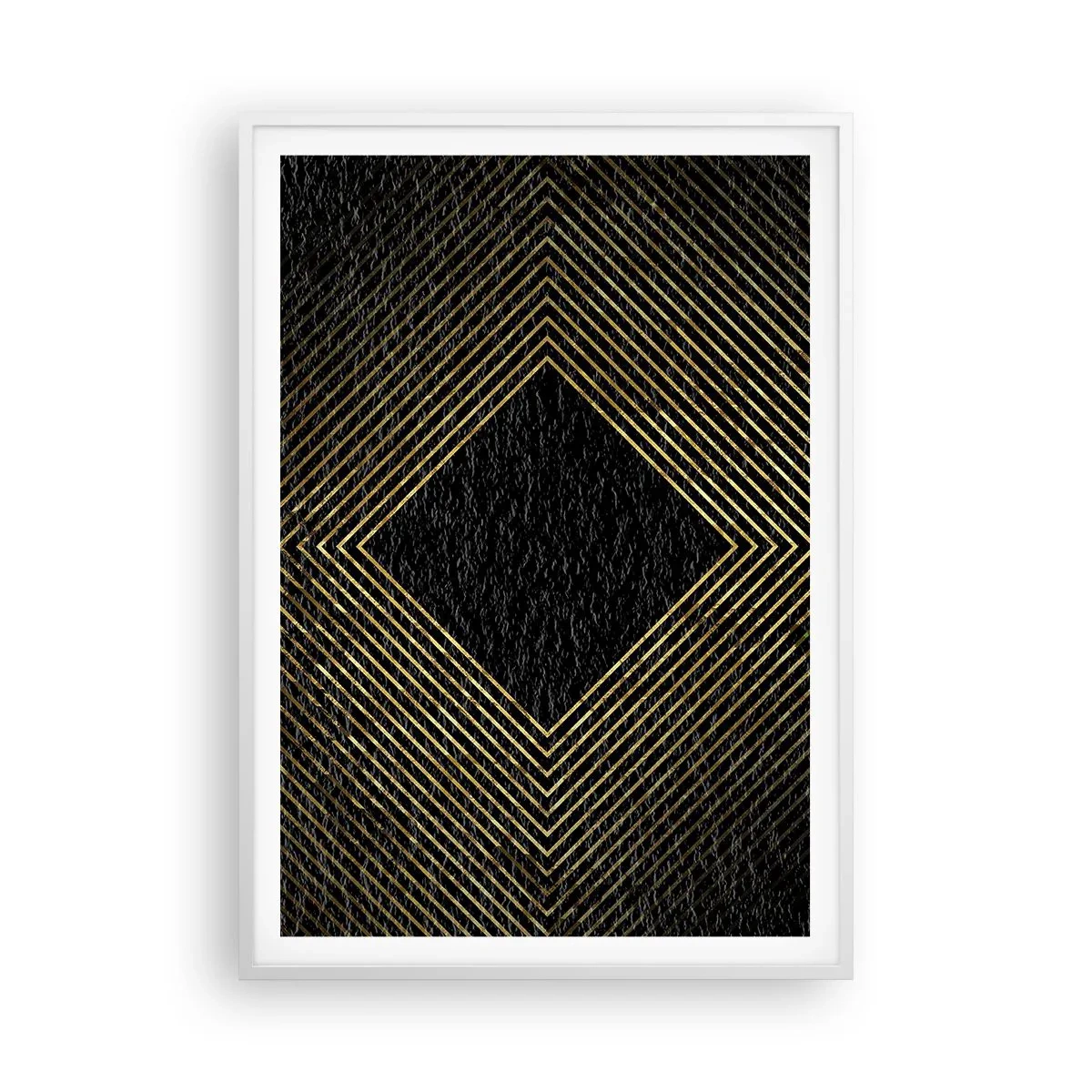 Affisch i vit ram - Geometri i glamourstil - 70x100 cm