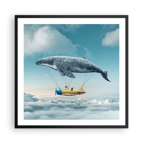 Affisch i svart ram - Varför inte? - 60x60 cm