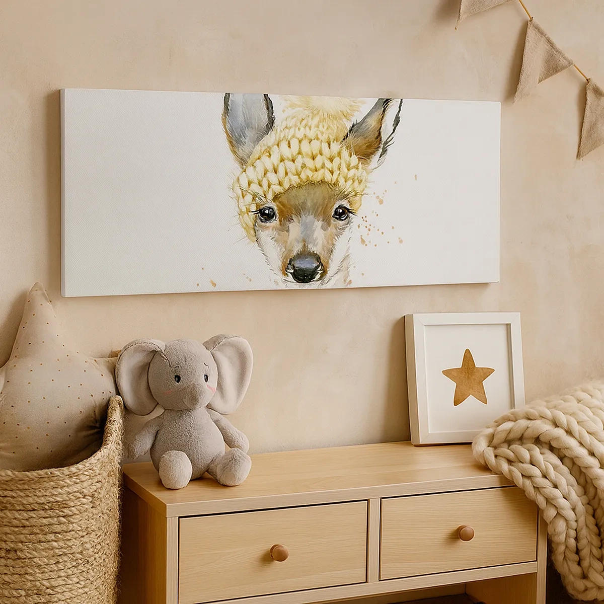 Canvastavla - Bild på duk - För vinter i insnöad skog - 30x30 cm