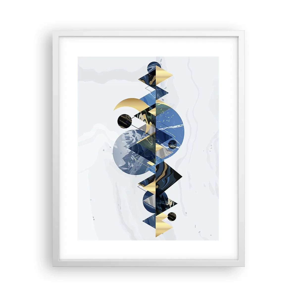 Affisch i vit ram - Geometriskt landskap - 40x50 cm