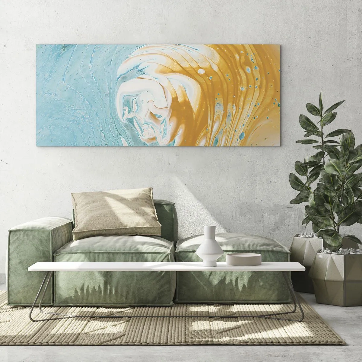 Glastavla - Bild på glas - Pastellfärgad virvel - 120x50 cm