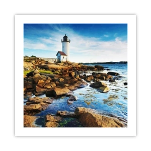 Affisch - Kom lyckligt tillbaka, jag väntar - 50x50 cm