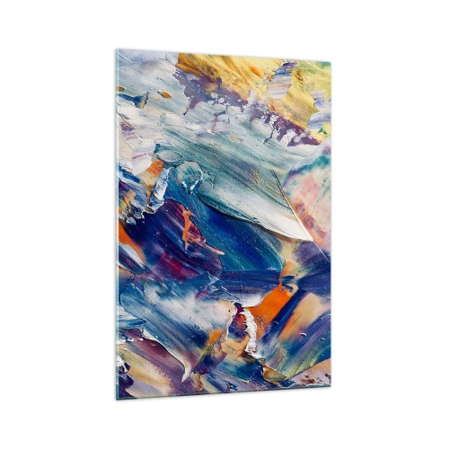 Glastavla - Bild på glas - Färgkaos - 70x100 cm