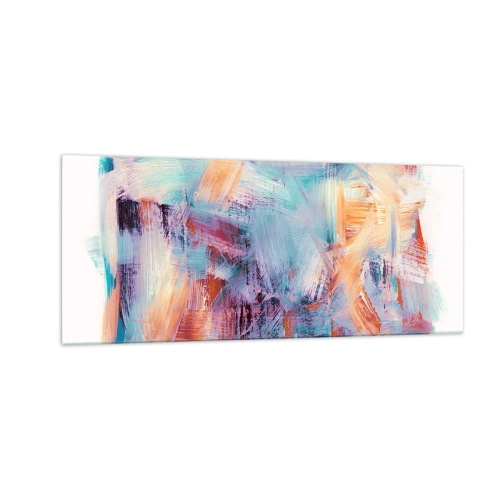 Glastavla - Bild på glas - Färgglad röra - 100x40 cm