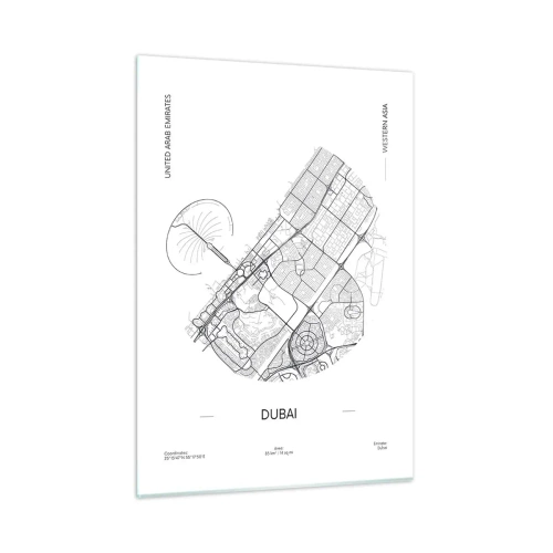 Glastavla - Bild på glas - Dubais anatomi - 50x70 cm