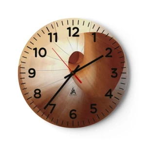 Väggklocka - Klocka på glas - Arkitektonisk serpentin - 30x30 cm